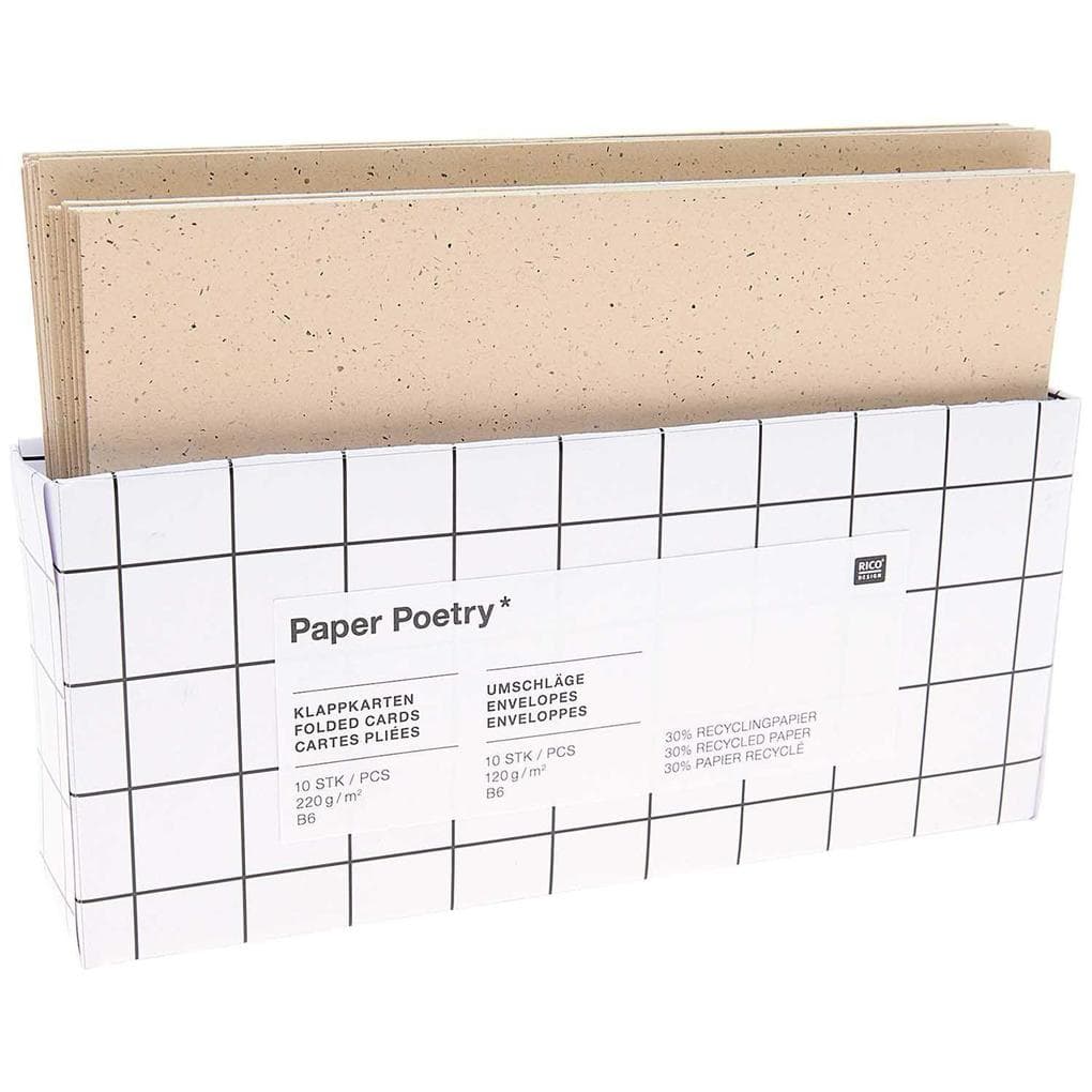Kartenset B6, Recyclingpapier cappuccino, FSC MIX