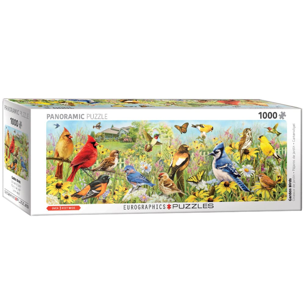 Eurographics 6010-5338 - Vögel im Garten, Panorama Puzzle - 1000 Teile