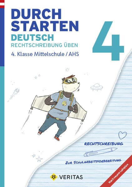 Durchstarten 4. Klasse - Deutsch Mittelschule/AHS - Rechtschreibung - Lernhilfe mit herausnehmbares Lösungsheft