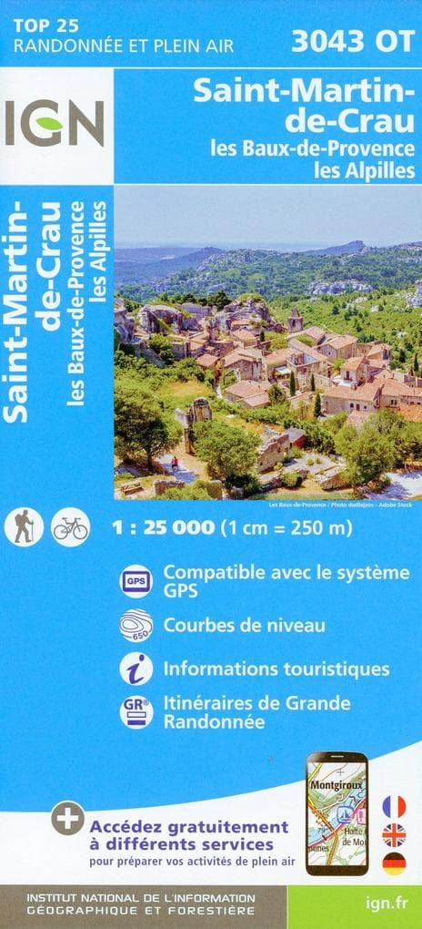 St.Martin de Crau Les baux de Provence Les Alpilles 1:25 000