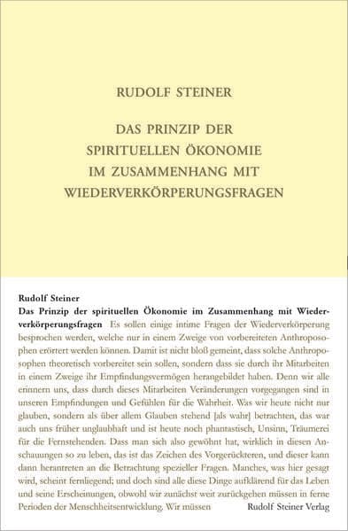Das Prinzip der spirituellen Ökonomie im Zusammenhang mit Wiederverkörperungsfragen