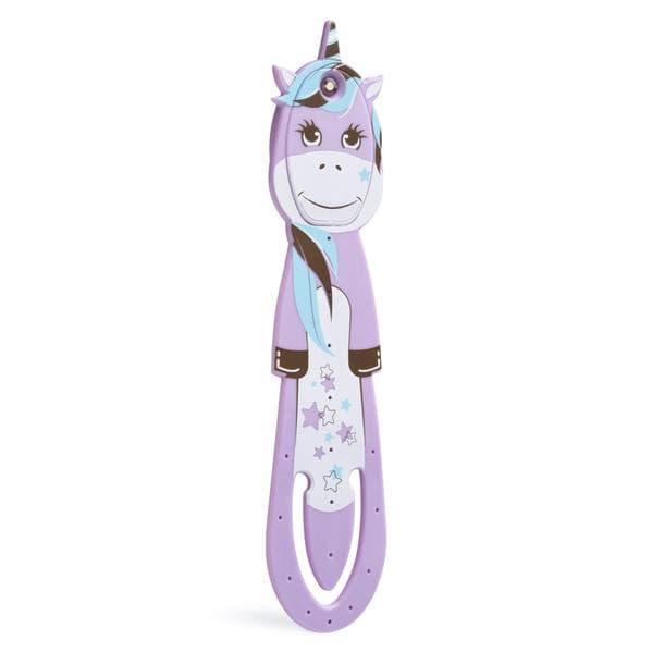 Flexilight Pals Leselicht (Einhorn) - lila - 2 in 1 Leselampe & Lesezeichen - LED Leselicht - Geschenk für Leser, Buchliebhaber - Deutsche Ausgabe