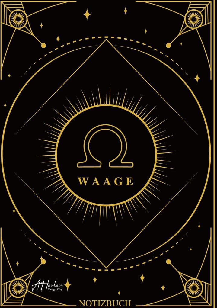 Edles Notizbuch Sternzeichen Waage | Designed by Alfred Herler