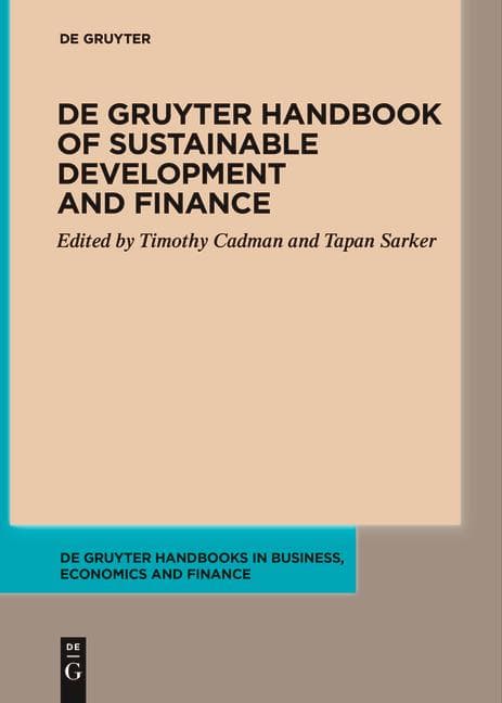 De Gruyter Handbook of Sustainable Development and Finance