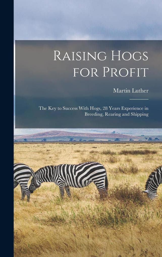 Raising Hogs for Profit; the Key to Success With Hogs, 28 Years Experience in Breeding, Rearing and Shipping
