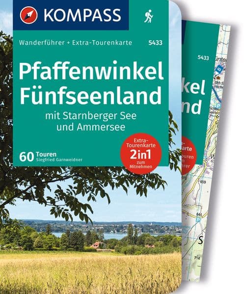 KOMPASS Wanderführer Pfaffenwinkel, Fünfseenland, Starnberger See, Ammersee, 60 Touren mit Extra-Tourenkarte