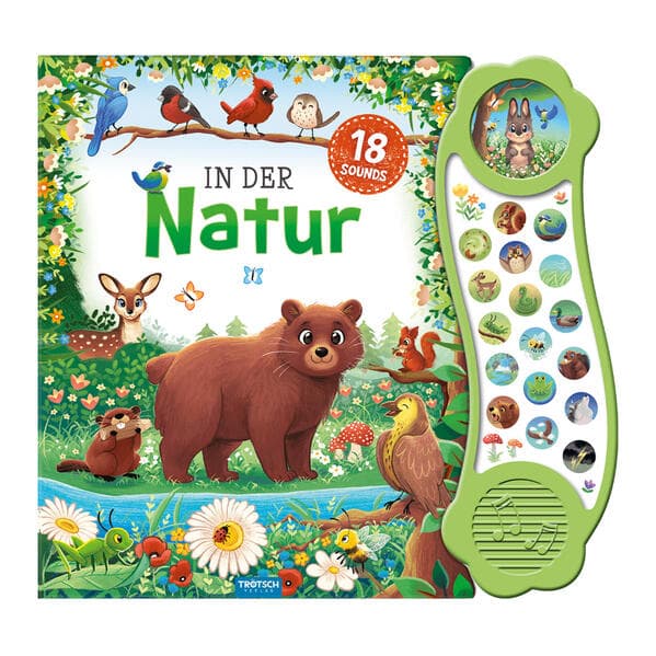 TRÖTSCH - Soundbuch "In der Natur" | Interaktives Soundbuch mit 18 realistischen Geräuschen aus der Natur, zauberhaften Illustrationen und eingängigen Reimen für die Kleinsten | Ab 18 Monaten
