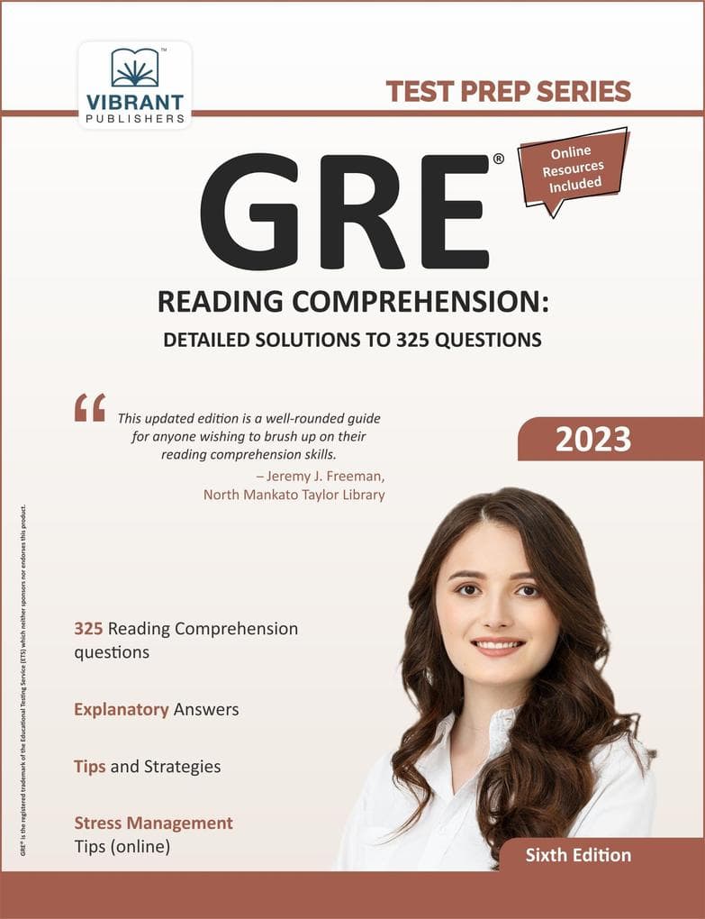 GRE Reading Comprehension: Detailed Solutions to 325 Questions (Test Prep Series)