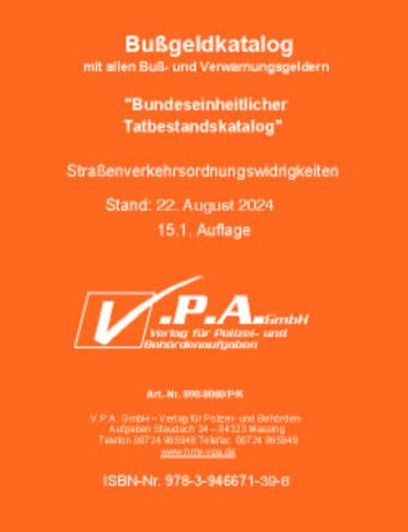 Original-Bußgeldkatalog der Polizei