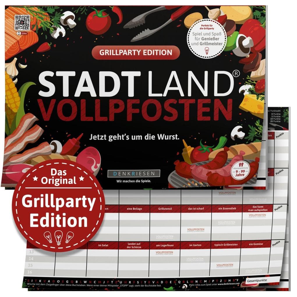 DENKRIESEN - STADT LAND VOLLPFOSTEN® - GRILLPARTY EDITION - "Jetzt geht's um die Wurst." - A4
