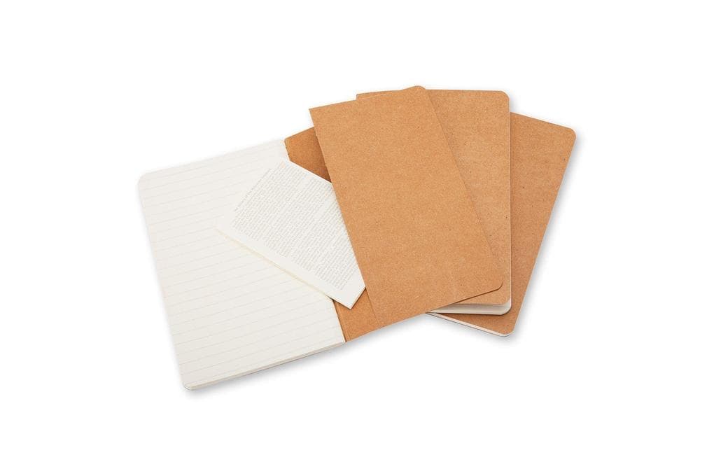 Moleskine Cahier pocket liniert packpapierbraun DIN A6. 3er Pack