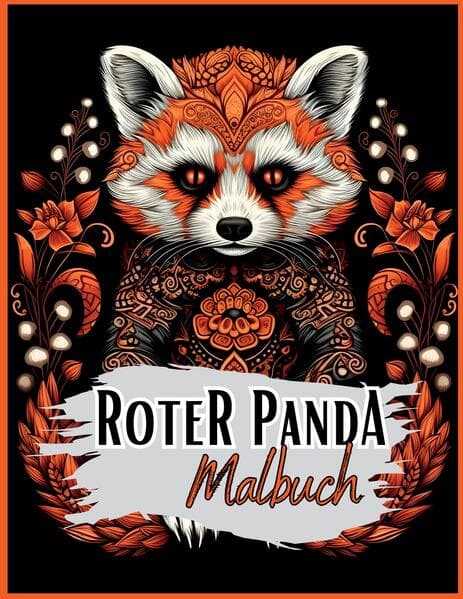 Schwarzes Malbuch "Roter Panda".