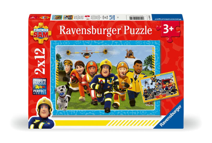 Kinderpuzzle 2x12 Teile - Feuerwehrmann Sam - Die Rettung naht