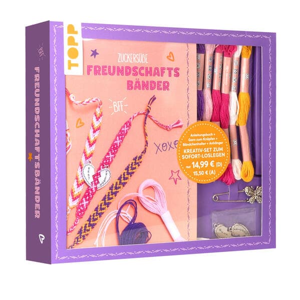 Kreativ-Set Zuckersüße Freundschaftsbänder. Mit Anleitungsbuch und Material