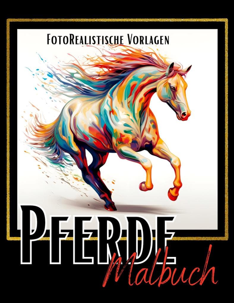 Malbuch Pferde "Fotorealistisch".