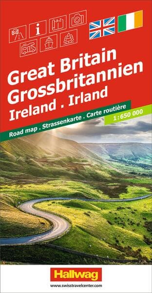 Hallwag Strassenkarte Grossbritannien, Irland 1:650.000