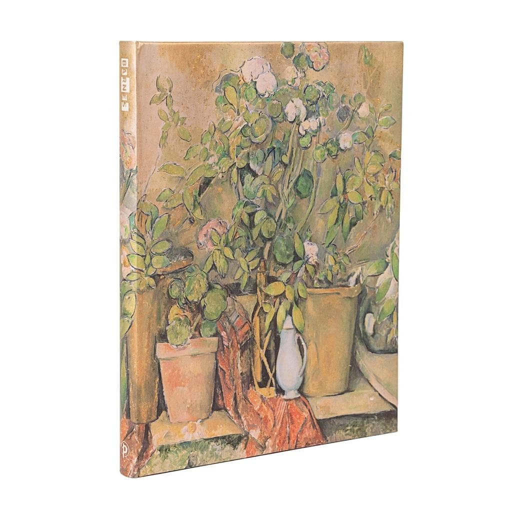 Cezanne's Terracotta Pots and Flowers Ultra Unlined Hardback Journal (Elastic Band Closure)