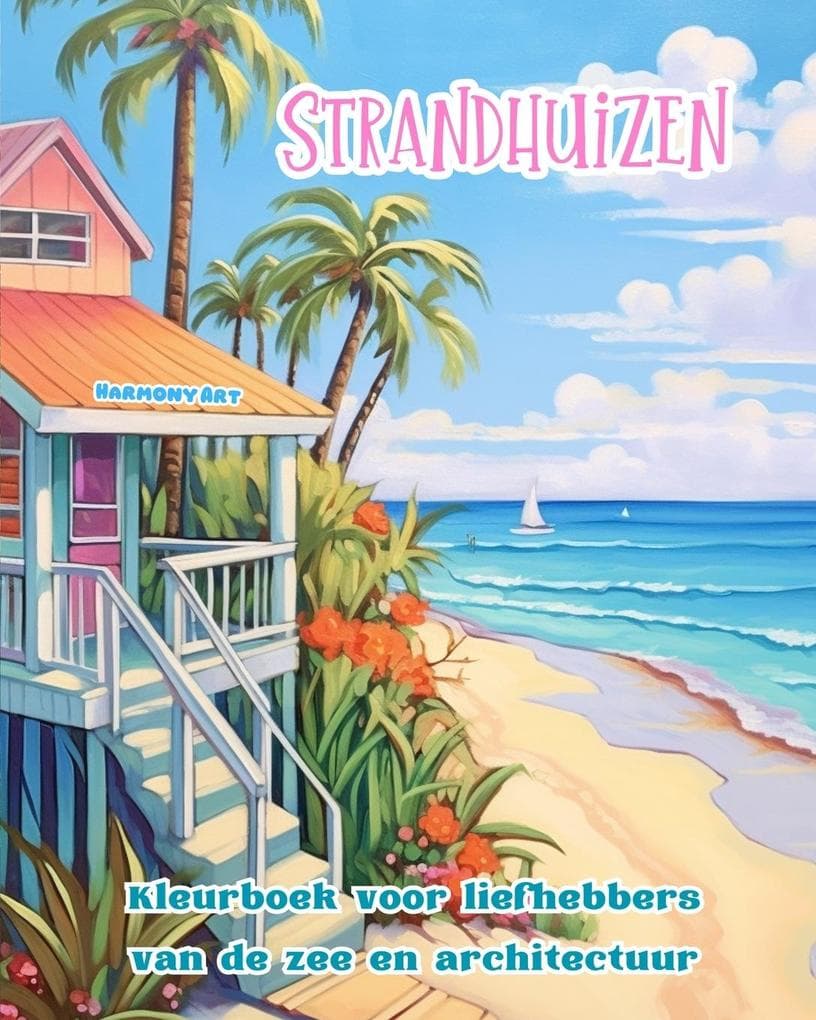 Strandhuizen Kleurboek voor liefhebbers van de zee en architectuur Geweldige ontwerpen voor totale ontspanning