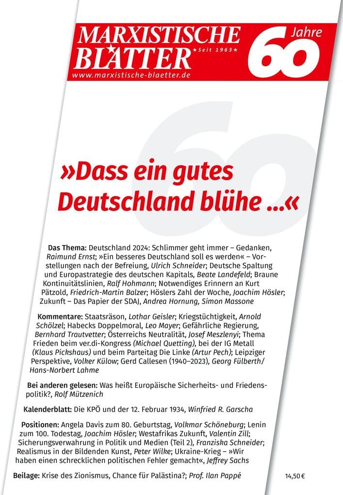 »Dass ein gutes Deutschland blühe ...«