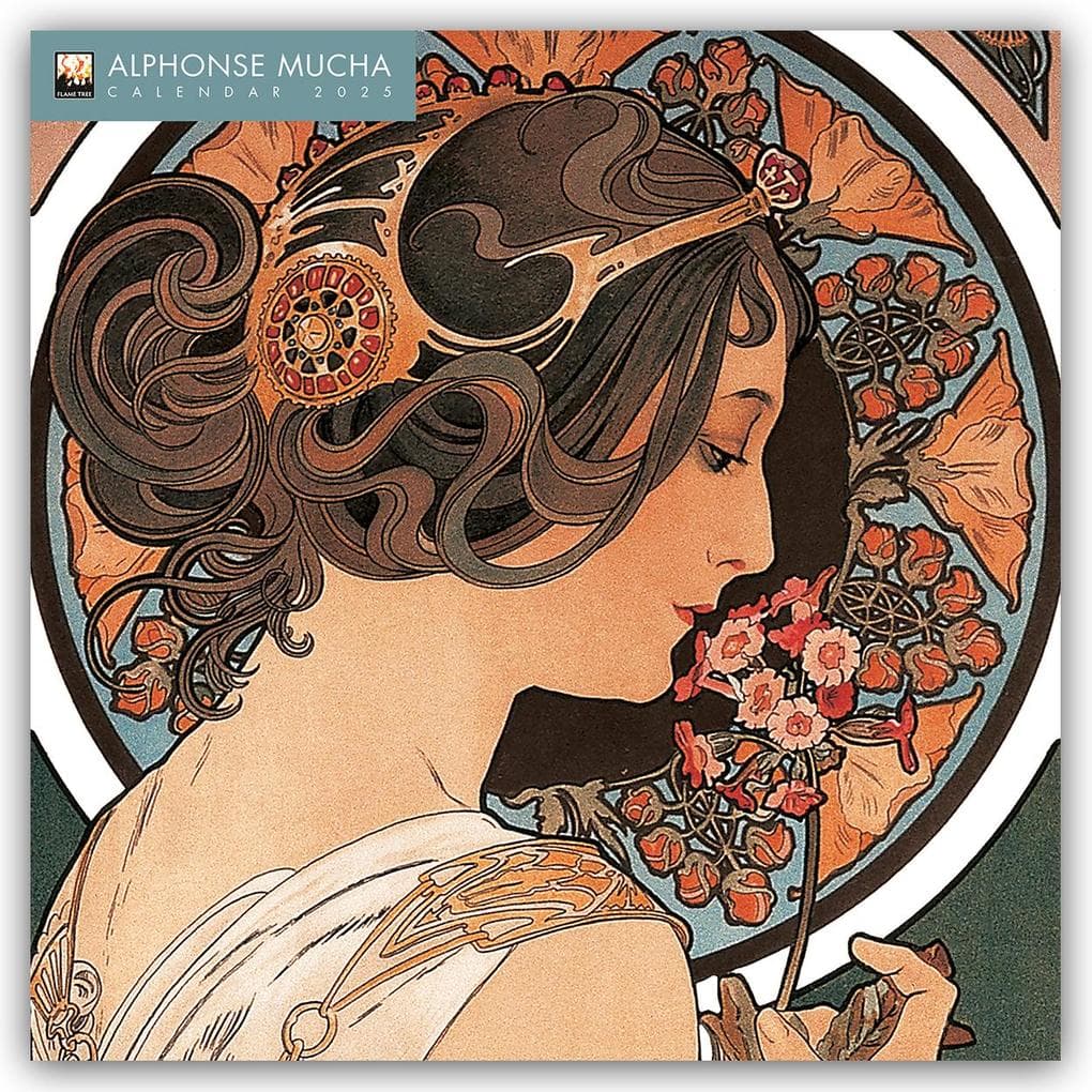 Alphonse Mucha Wall Calendar 2025 (Art Calendar)
