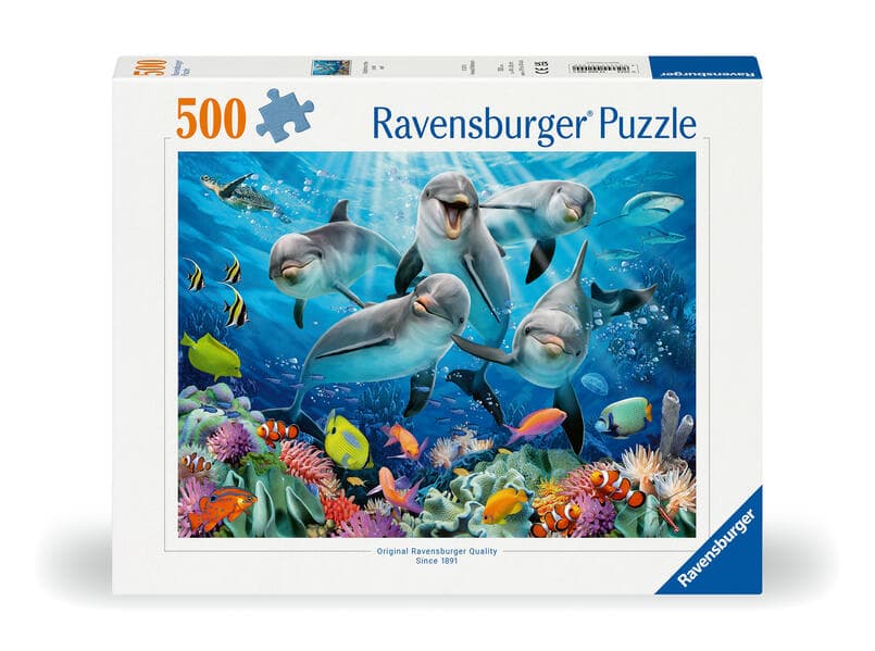 Erwachsenenpuzzle 500 Teile - Delfine im Korallenriff