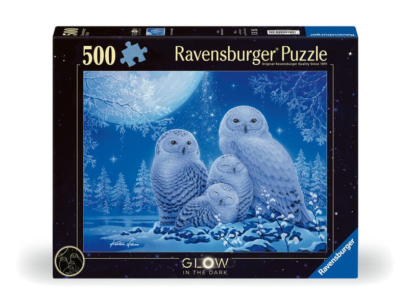 Erwachsenenpuzzle 500 Teile - Eulen im Mondschein
