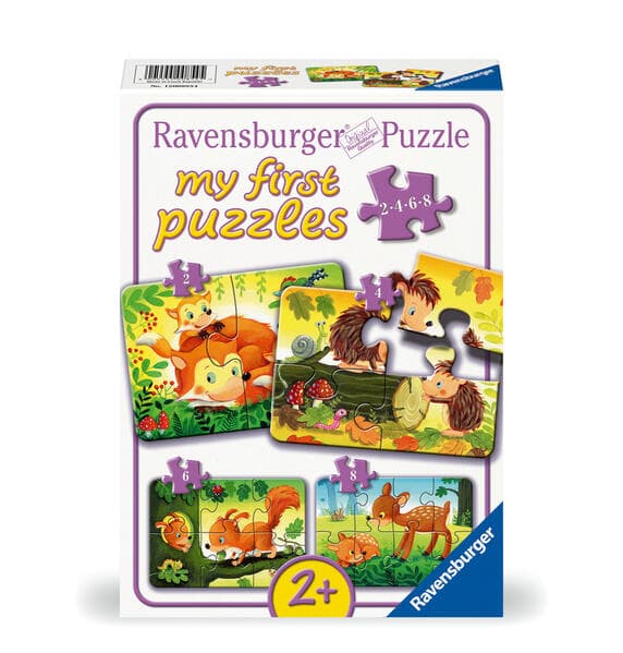 Kinderpuzzle 2, 4, 6, 8 Teile - Kleine Tierfamilien