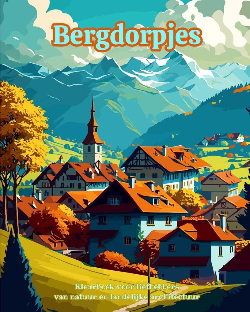 Bergdorpjes Kleurboek voor liefhebbers van natuur en landelijke architectuur Creatieve en ontspannende ontwerpen