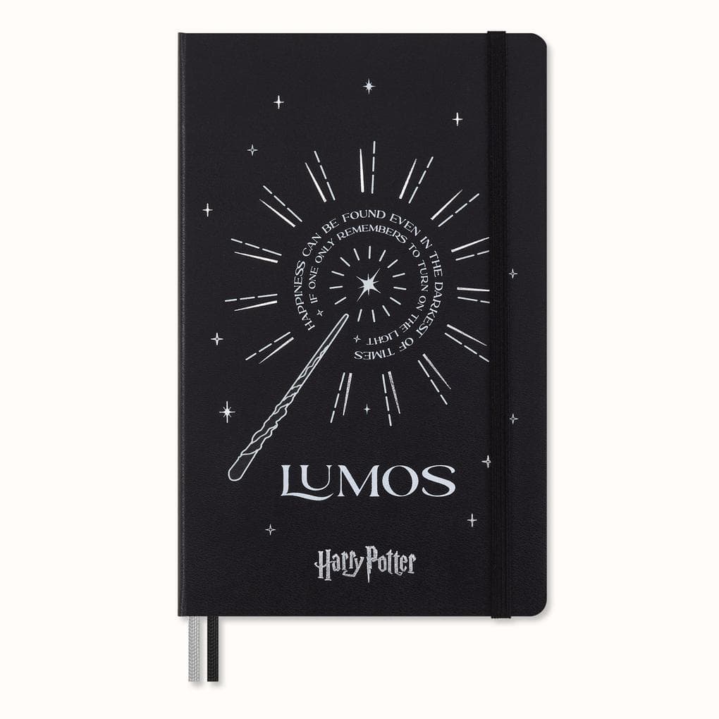 Moleskine Harry Potter Lumos Notizbuch, L/A5, Liniert, Fester Einband, Schwarz