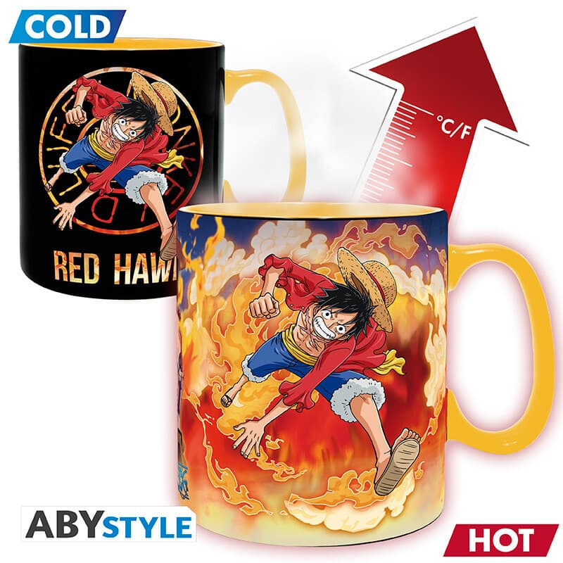ONE PIECE - Mug Heat Change - 460 ml - Luffy & Sabo-cardboard box