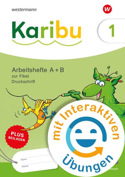 Karibu - Paket Arbeitshefte 1 (Teil A und B) Druckschrift zur Fibel Verbrauch - mit interaktiven Übungen