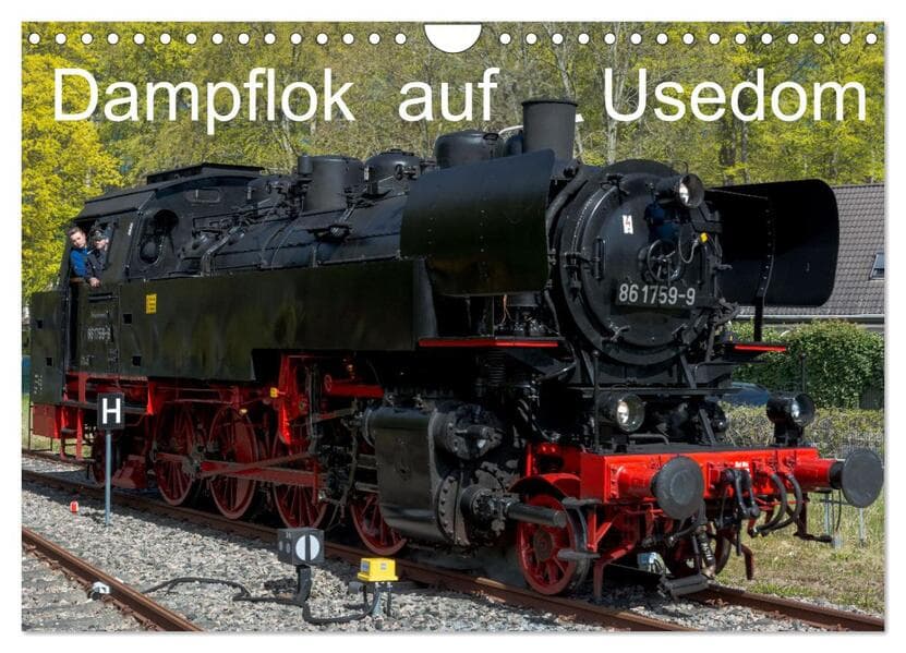 Dampflok auf Usedom (Wandkalender 2025 DIN A4 quer), CALVENDO Monatskalender
