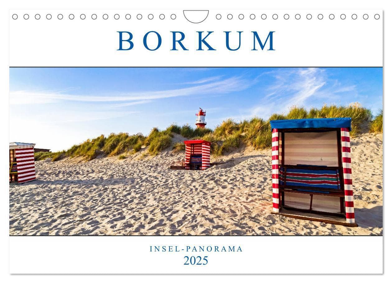 Borkum Inselpanorama (Wandkalender 2025 DIN A4 quer), CALVENDO Monatskalender