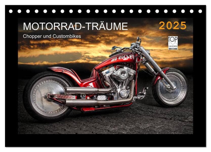 Motorrad-Träume Chopper und Custombikes (Tischkalender 2025 DIN A5 quer), CALVENDO Monatskalender