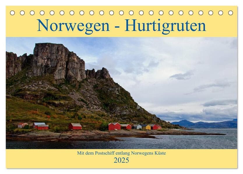 Norwegen - Hurtigruten (Tischkalender 2025 DIN A5 quer), CALVENDO Monatskalender