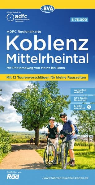 BVA ADFC Regionalkarte Koblenz Mittelrheintal 1:75.000
