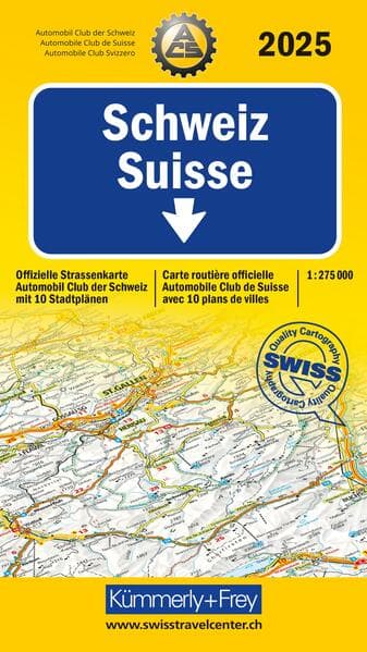 Kümmerly+Frey Strassenkarte ACS Schweiz 2025 1:275.000
