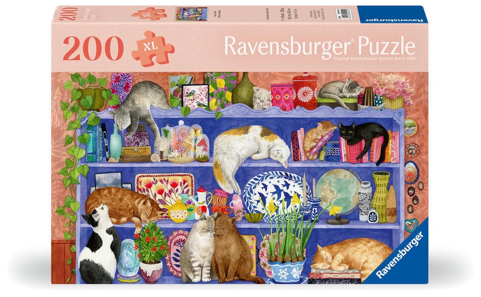 Erwachsenenpuzzle 200 Teile - Katzen im Regal