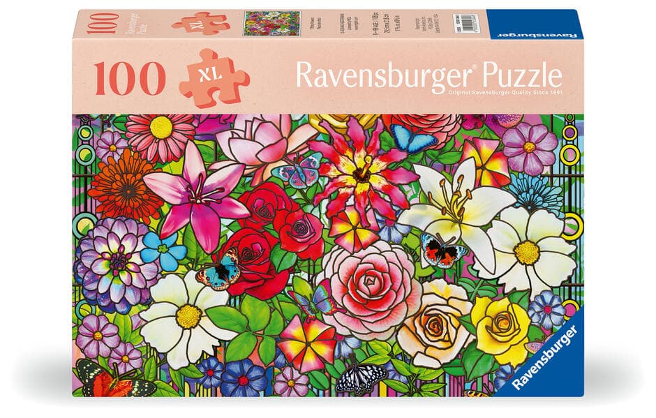 Erwachsenenpuzzle 100 Teile - Blumenfenster