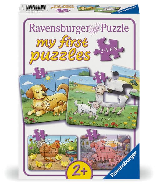 Kinderpuzzle 2, 4, 6, 8 Teile - Kleine Bauernhoftiere