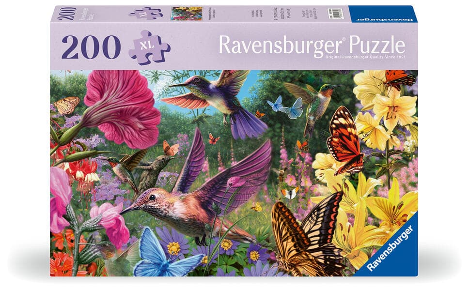 Erwachsenenpuzzle 200 Teile - Kolibris und Schmetterlinge