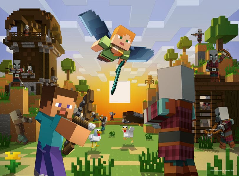 Kinderpuzzle 150 XXL Teile - Minecraft - Baukunst und Abenteuer