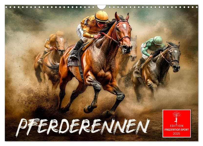 Pferderennen (Wandkalender 2025 DIN A3 quer), CALVENDO Monatskalender