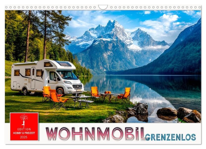 Wohnmobil grenzenlos (Wandkalender 2025 DIN A3 quer), CALVENDO Monatskalender