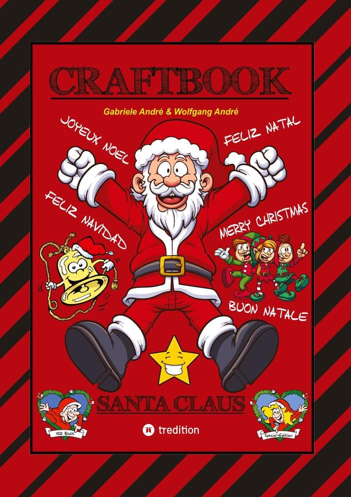 CRAFTBOOK - 150 SEITEN TOLLE WEIHNACHTLICHE MOTIVE - LUSTIGE AUFGABEN - KNIFFLIGE RÄSTEL - WEIHNACHTSMÄNNER - CHRISTMAS