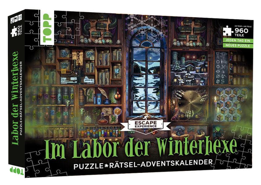 Puzzle-Rätsel-Adventskalender: Im Labor der Winterhexe - 24 Puzzles mit insgesamt 960 Teilen