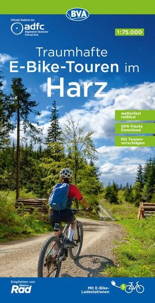 BVA ADFC Regionalkarte Traumhafte E-Bike-Touren im Harz 1:75.000