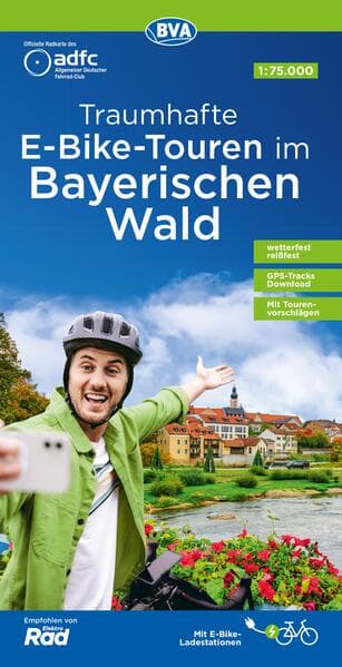 BVA ADFC Regionalkarte Traumhafte E-Bike-Touren im Bayerischen Wald 1:75.000