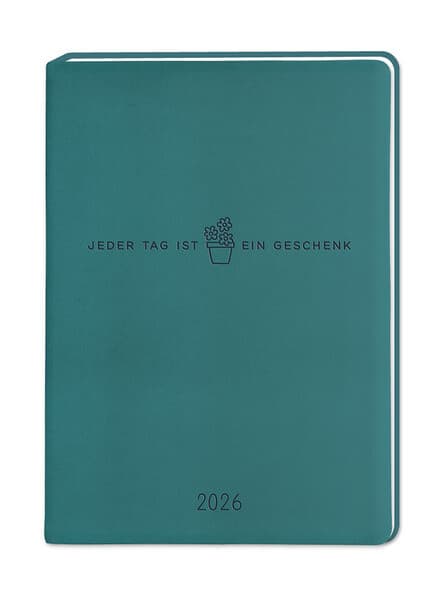 Terminplaner Lederlook 2026 Petrol