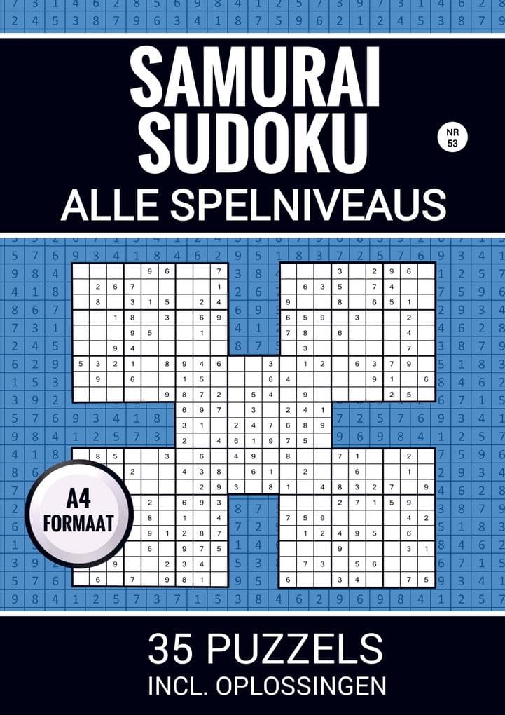 Samurai Sudoku - Alle Spelniveaus - 35 Puzzels Incl. Oplossingen - Nr. 53